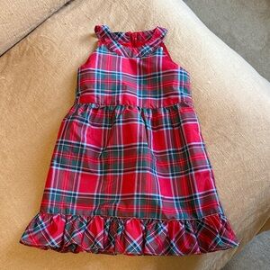 Vineyard Vines Plaid HOLIDAY Sleeveless Dress with Ruffle Hem